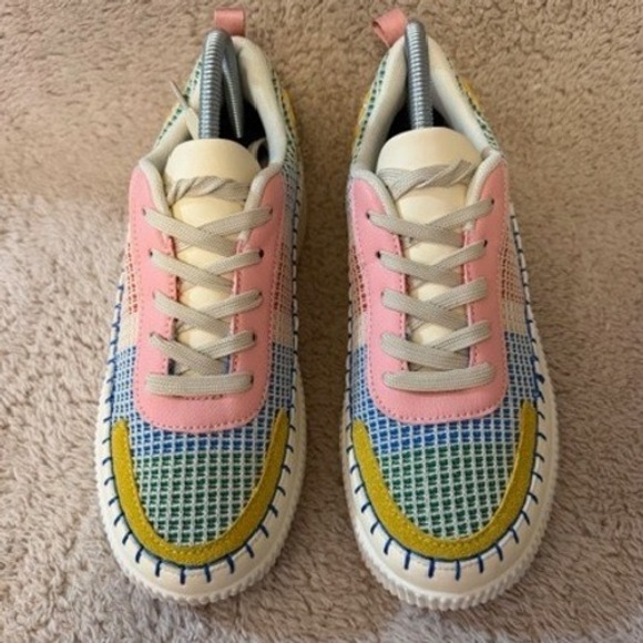 Lucky Step Air Cooled Multi Color Patchwork Platform Sneakers Womens Size 9 - Picture 3 of 10